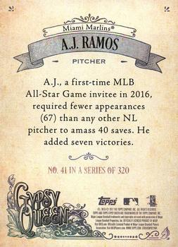 2017 Topps Gypsy Queen - Green #41 A.J. Ramos Back