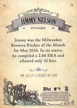 2017 Topps Gypsy Queen - Missing Nameplate #143 Jimmy Nelson Back