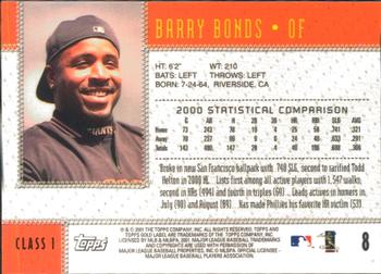 2001 Topps Gold Label #8 Barry Bonds Back