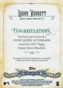 2017 Topps Gypsy Queen - Gypsy Queen Autographs Missing Blackplate #GQA-LV Logan Verrett Back