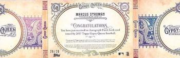 2017 Topps Gypsy Queen - Autograph Patch Book #APB-MST Marcus Stroman Back
