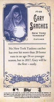 2017 Topps Gypsy Queen - Fortune Teller Minis #FT-GS Gary Sanchez Back