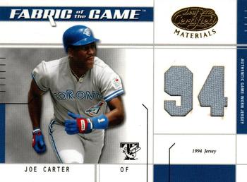 2003 Leaf Certified Materials - Fabric of the Game Jersey Year #FG-103 Joe Carter Front