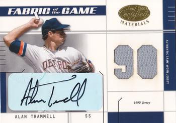 2003 Leaf Certified Materials - Fabric of the Game Jersey Year Autographs #FG-12 Alan Trammell Front
