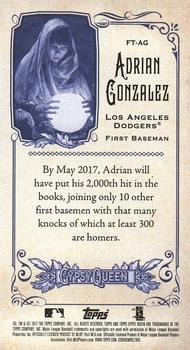 2017 Topps Gypsy Queen - Fortune Teller Minis Red #FT-AG Adrian Gonzalez Back
