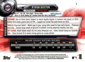2017 Bowman Chrome #7 Byron Buxton Back