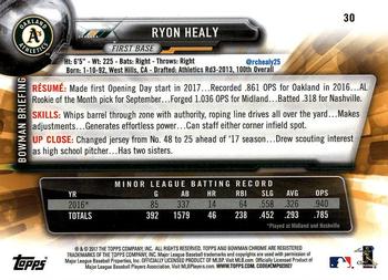 2017 Bowman Chrome #30 Ryon Healy Back
