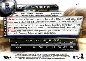 2017 Bowman Chrome #34 Salvador Perez Back