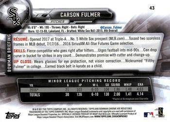 2017 Bowman Chrome #43 Carson Fulmer Back