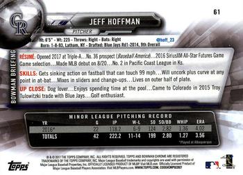 2017 Bowman Chrome #61 Jeff Hoffman Back