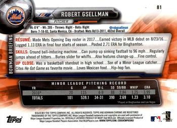 2017 Bowman Chrome #81 Robert Gsellman Back