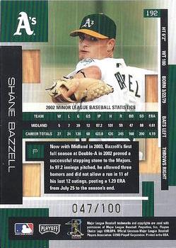 2003 Playoff Absolute Memorabilia - Spectrum #192 Shane Bazzell Back