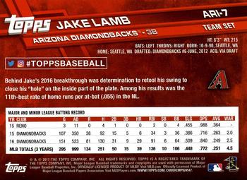 2017 Topps Arizona Diamondbacks #ARI-7 Jake Lamb Back