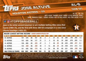 2017 Topps American League Standouts #AL-6 Jose Altuve Back