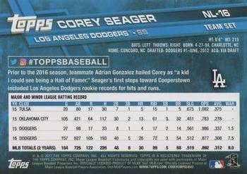2017 Topps National League Standouts #NL-16 Corey Seager Back