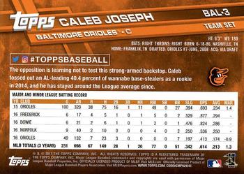 2017 Topps Baltimore Orioles #BAL-3 Caleb Joseph Back