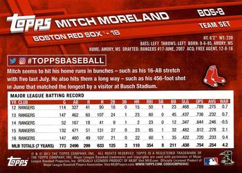 2017 Topps Boston Red Sox #BOS-8 Mitch Moreland Back