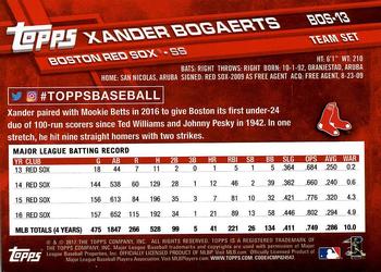2017 Topps Boston Red Sox #BOS-13 Xander Bogaerts Back