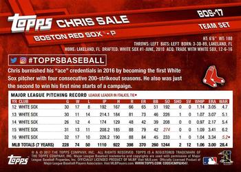 2017 Topps Boston Red Sox #BOS-17 Chris Sale Back