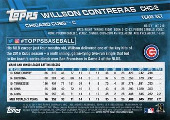 2017 Topps Chicago Cubs #CHC-2 Willson Contreras Back