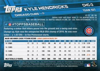 2017 Topps Chicago Cubs #CHC-3 Kyle Hendricks Back