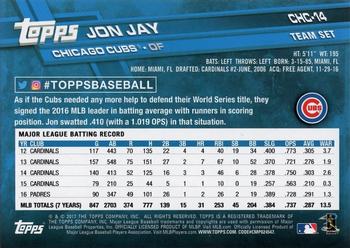 2017 Topps Chicago Cubs #CHC-14 Jon Jay Back