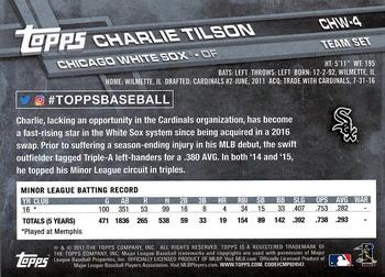 2017 Topps Chicago White Sox #CHW-4 Charlie Tilson Back