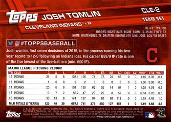 2017 Topps Cleveland Indians #CLE-2 Josh Tomlin Back
