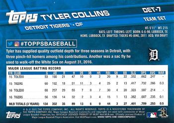 2017 Topps Detroit Tigers #DET-7 Tyler Collins Back