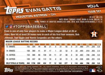 2017 Topps Houston Astros #HOU-4 Evan Gattis Back