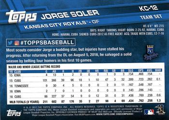 2017 Topps Kansas City Royals #KC-12 Jorge Soler Back