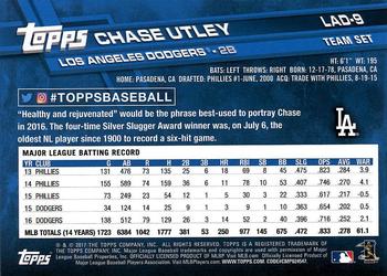 2017 Topps Los Angeles Dodgers #LAD-9 Chase Utley Back