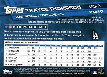 2017 Topps Los Angeles Dodgers #LAD-12 Trayce Thompson Back
