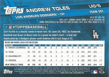 2017 Topps Los Angeles Dodgers #LAD-15 Andrew Toles Back