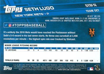 2017 Topps New York Mets #NYM-14 Seth Lugo Back