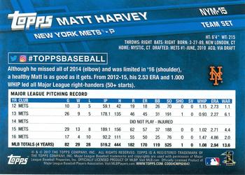 2017 Topps New York Mets #NYM-15 Matt Harvey Back