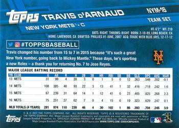 2017 Topps New York Mets #NYM-16 Travis d'Arnaud Back