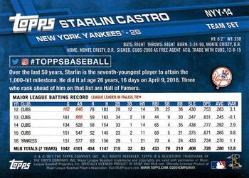 2017 Topps New York Yankees #NYY-14 Starlin Castro Back