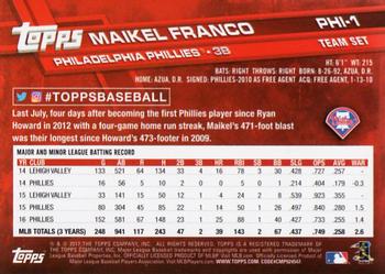 2017 Topps Philadelphia Phillies #PHI-1 Maikel Franco Back