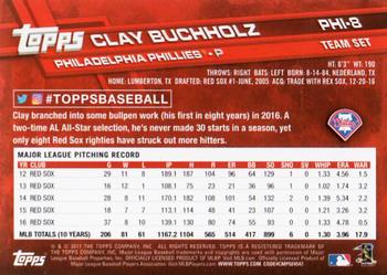 2017 Topps Philadelphia Phillies #PHI-8 Clay Buchholz Back