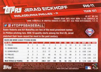 2017 Topps Philadelphia Phillies #PHI-11 Jerad Eickhoff Back