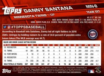 2017 Topps Minnesota Twins #MIN-8 Danny Santana Back
