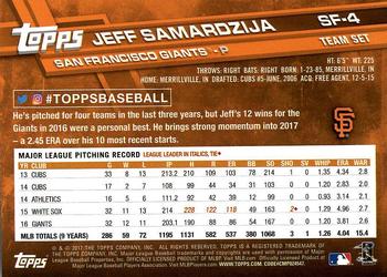 2017 Topps San Francisco Giants #SF-4 Jeff Samardzija Back