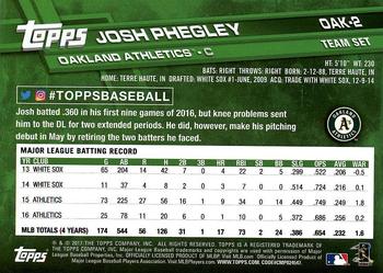 2017 Topps Oakland Athletics #OAK-2 Josh Phegley Back