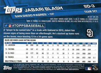 2017 Topps San Diego Padres #SD-3 Jabari Blash Back