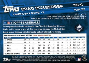 2017 Topps Tampa Bay Rays #TB-4 Brad Boxberger Back