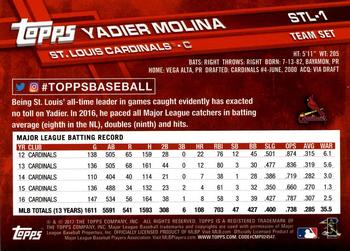 2017 Topps St. Louis Cardinals #STL-1 Yadier Molina Back