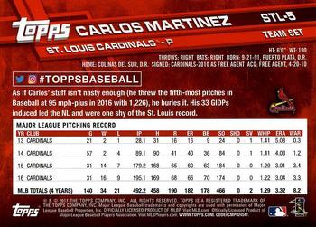 2017 Topps St. Louis Cardinals #STL-5 Carlos Martinez Back