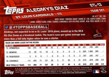 2017 Topps St. Louis Cardinals #STL-13 Aledmys Diaz Back