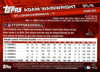 2017 Topps St. Louis Cardinals #STL-14 Adam Wainwright Back